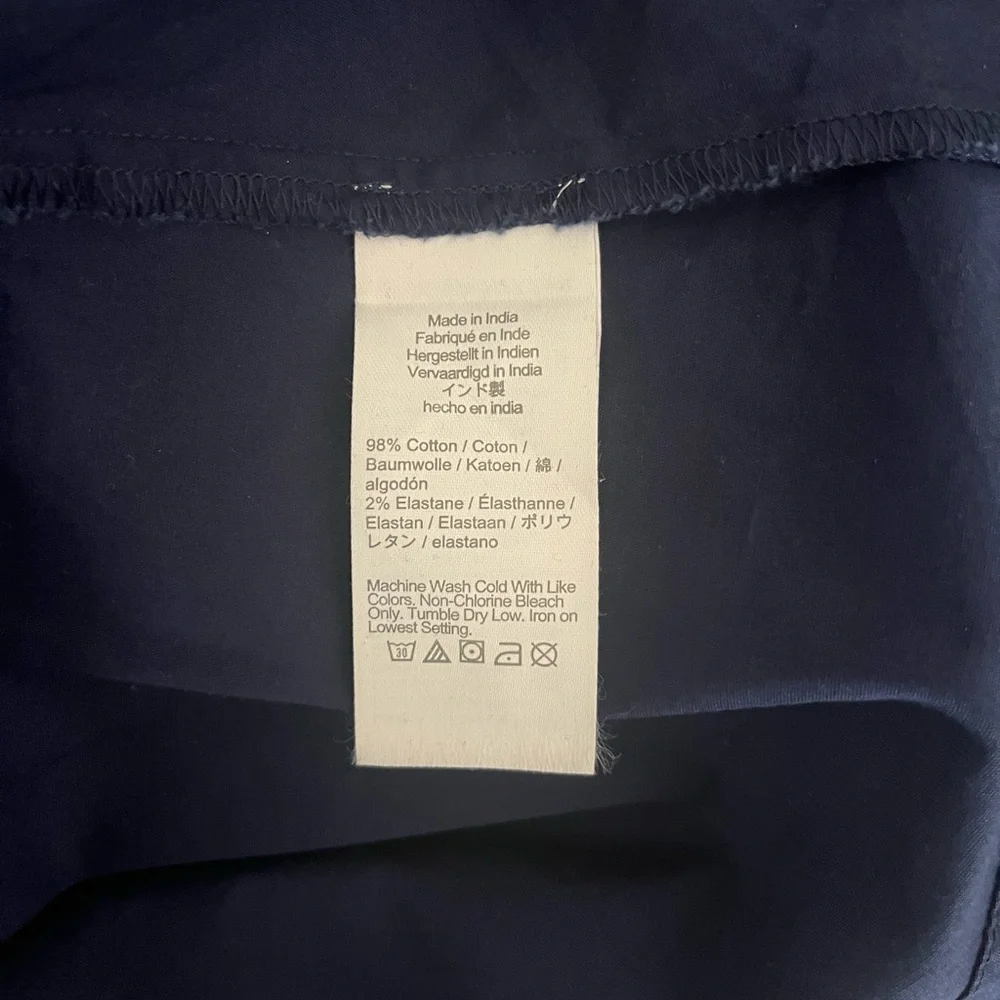 J. Crew Navy Collared short-sleeve tie-waist mini dress‎ size 8 EUC